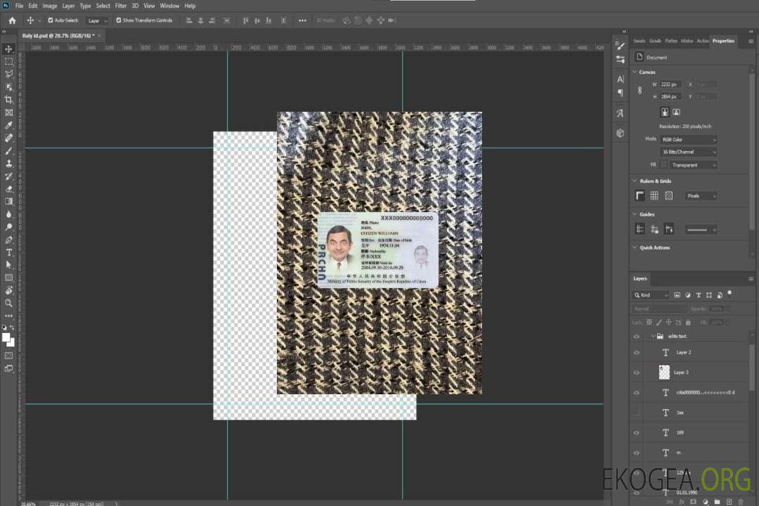 Photolook de la carte de séjour en Chine DEVANT template Photolook de la carte de séjour en Chine DEVANT template